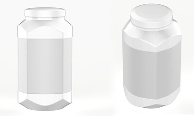 3L jar Mockup Isolated On White Background. 3d illustration