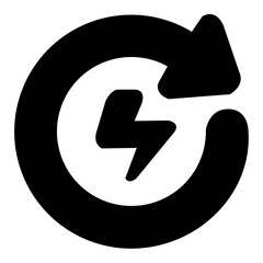 refresh icon on metal button