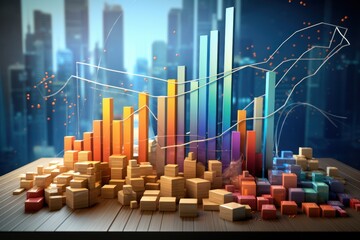 abstract background with business charts and graphics, ai tools generated image