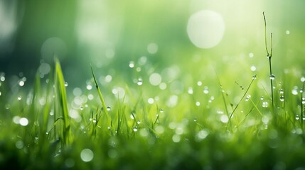 green grass on the green blur background
