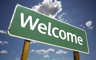 highway sign "welcome"