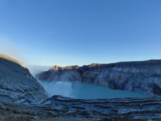 panorama of Mount Ijen in the morning