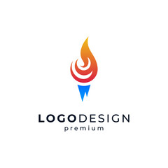 simple and modern olympic torch logo design template