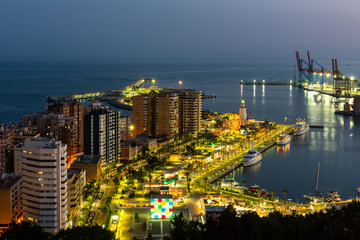 Fototapeta na wymiar Port and harbor in Malaga, Andalusia, Spain