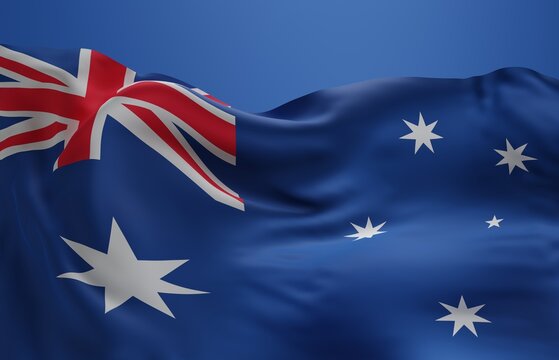 Abstract Australia Flag 3D Render Background (3D Artwork)
