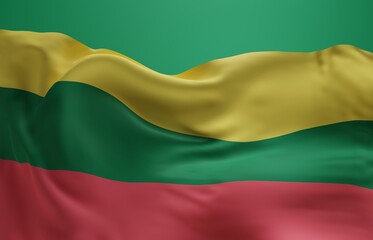 Obraz premium Abstract Lithuania Flag 3D Render Background (3D Artwork)