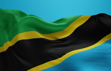 Abstract Tanzania Flag 3D Render Background (3D Artwork)