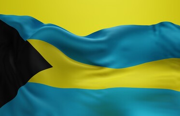 Abstract The Bahamas Flag 3D Render Background (3D Artwork)