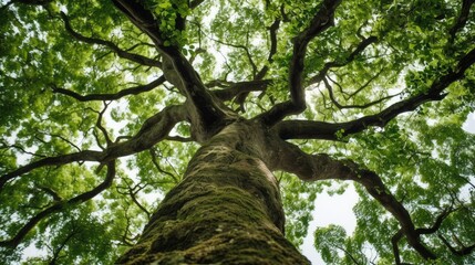 Fototapeta na wymiar Looking up view of a tree