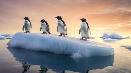 Penguins on ice floe