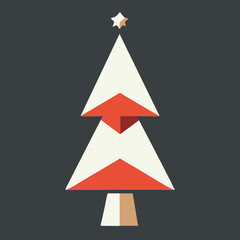 Geometric tree in Christmas Day, new year festival, decorations for celebration, star Christmas.