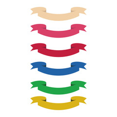 Obraz premium set of colored ribbons on a white background. Vector illustration.