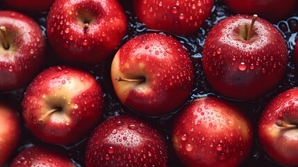 Fototapeta na wymiar fresh apple fruit with water drops