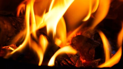 fire in the fireplace