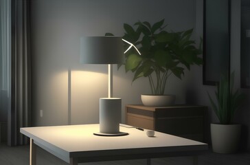 Simple Lamp in the interior of room Generative Ai photo 