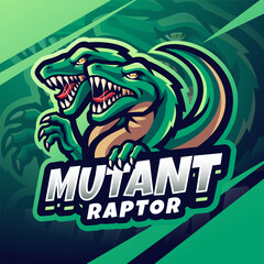 Mutant raptor esport mascot logo design