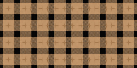 Buffalo plaid pattern in brown and black. Seamless background