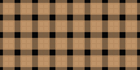 Buffalo plaid pattern in brown and black. Seamless background