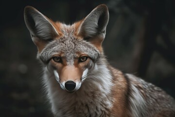 Naklejka na ściany i meble Fox head forest. Face cute mammal. Generate Ai