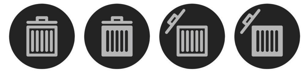 bin trash can icon set