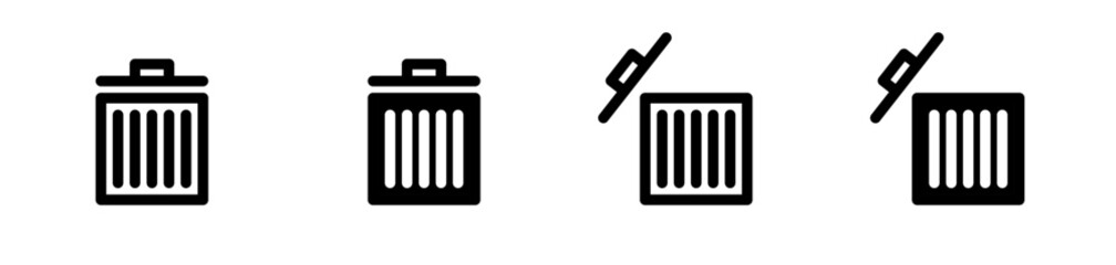 bin trash can icon set