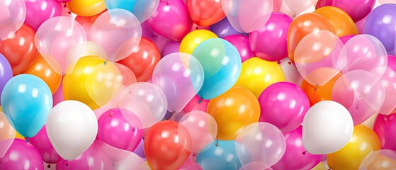 Fototapeta na wymiar colorful balloons background, bithday party design
