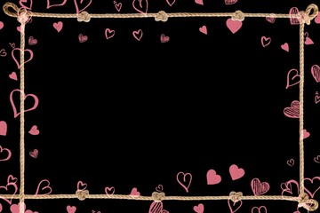 frame with hearts