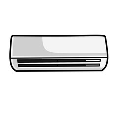 Vector illustration of air conditioner lineart isolated on white background, signs and symbol