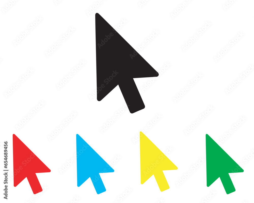 Poster cursor icon vector. click arrow icon sign symbol in trendy flat style. set elements in colored icons