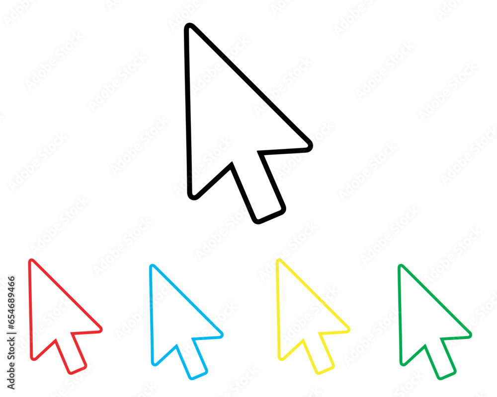 Poster cursor icon vector. click arrow icon sign symbol in trendy flat style. set elements in colored icons