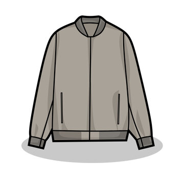 recommend clip art: Vector illustration of bomber jacket lineart isolated on white background, signs and symbol