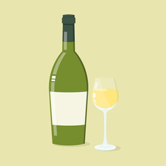 white wine bottle glass