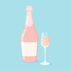 pink champagne bottle glass
