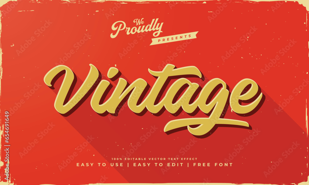Fototapete vintage retro editable text effect alphabet font typography typeface