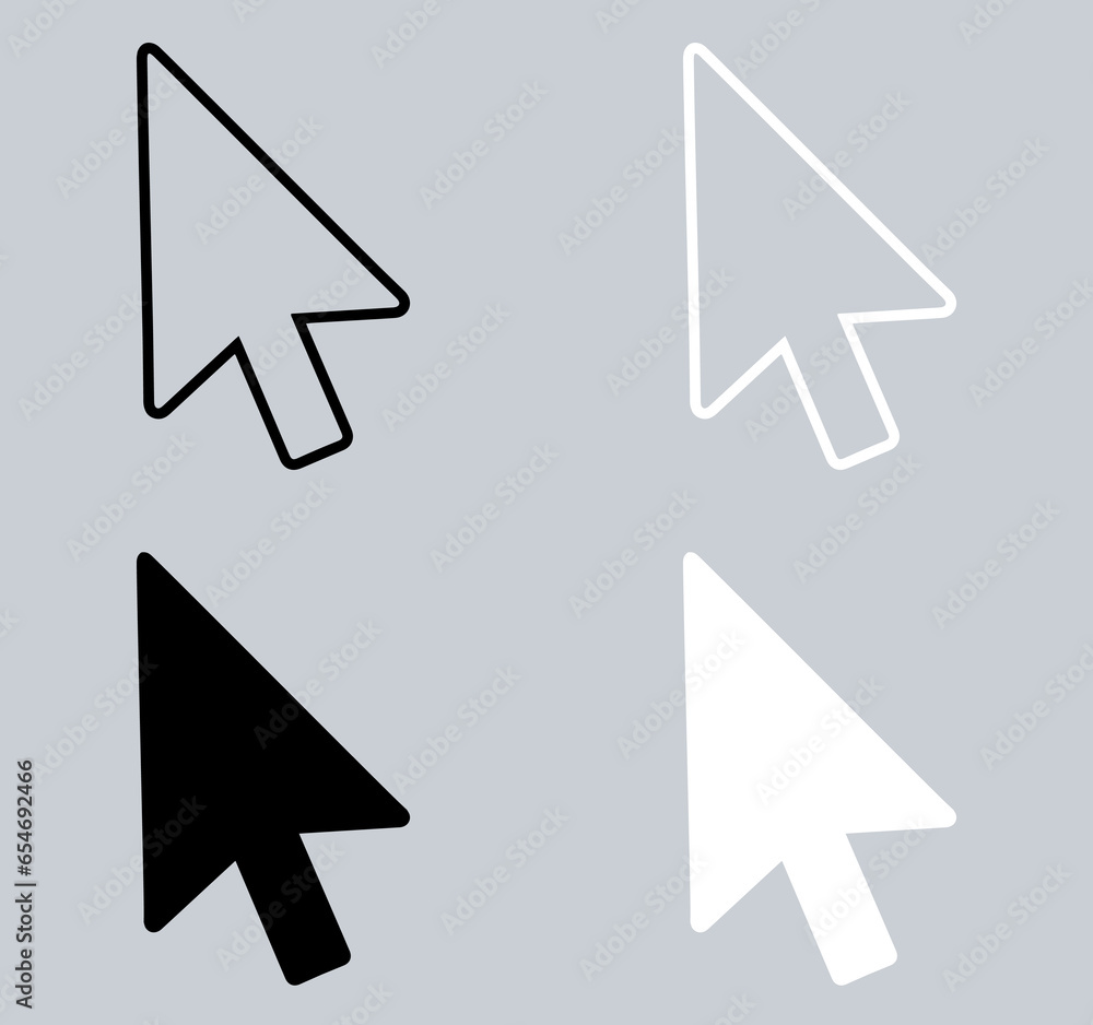 Poster set of cursor icon. click arrow icon sign symbol in trendy flat style. pointer vector icon illustrat