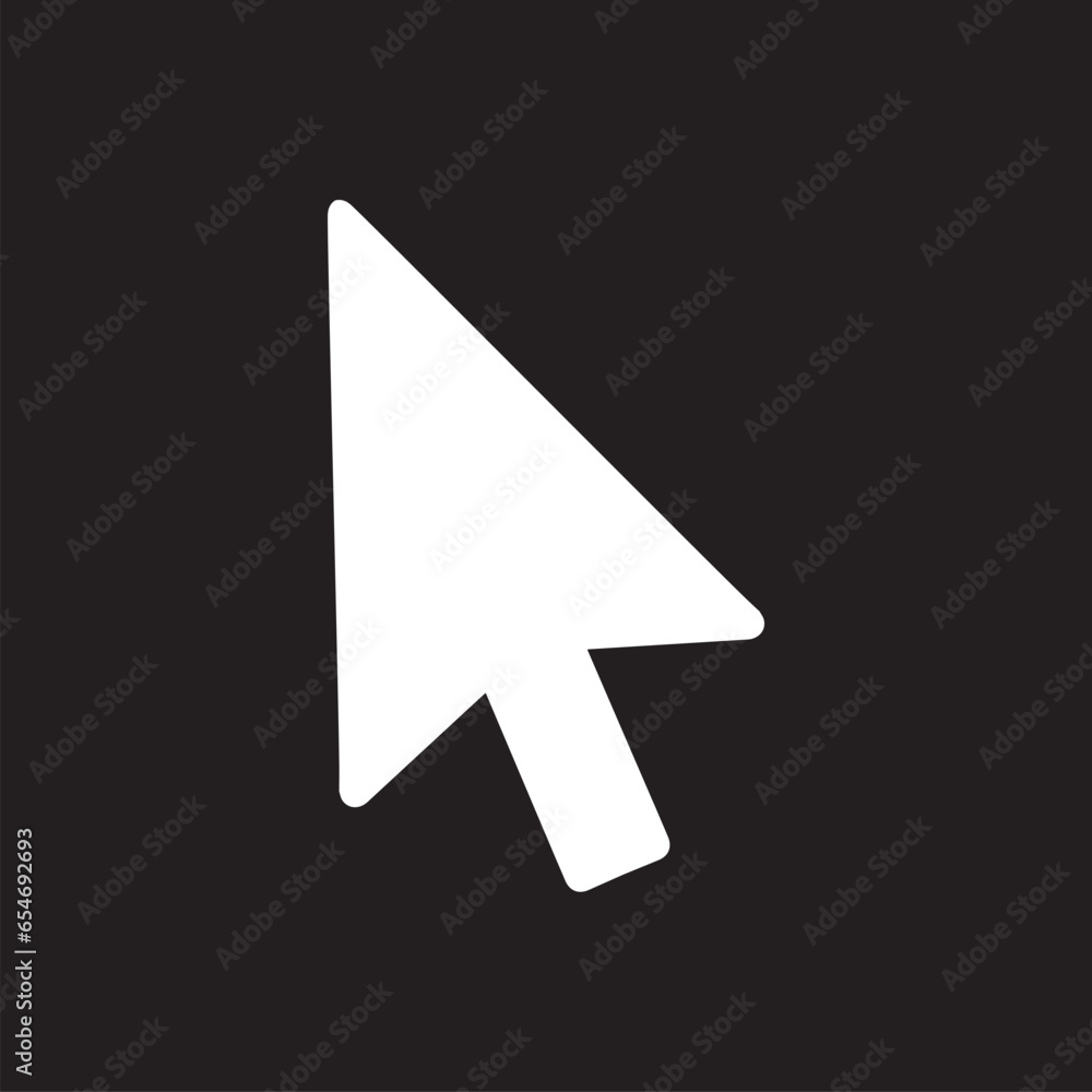 Poster cursor icon vector. click arrow logo design. pointer vector icon illustration isolated on black back