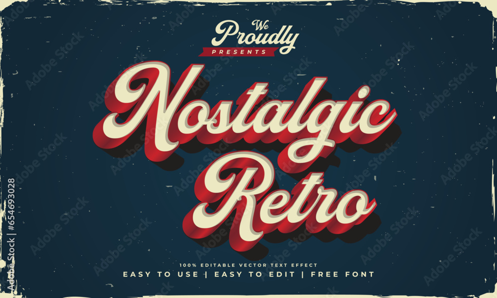 Fototapete vintage retro editable text effect alphabet font typography typeface