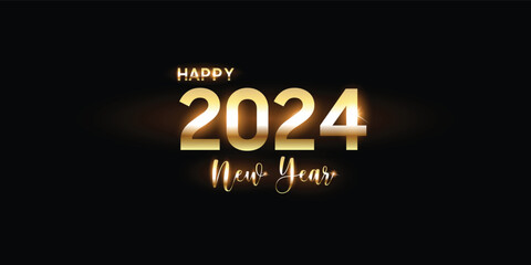 Happy new year 2024 design. number illustrations. Premium vector design for poster, banner, greeting and new year 2024 celebration.