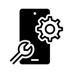 Solid black icon for Mobile repair