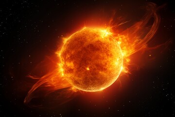 Obraz na płótnie Canvas planet sun in outer space generative ai