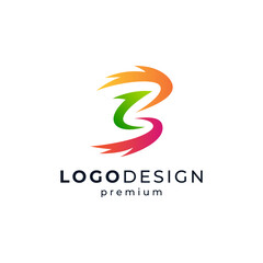 Obraz premium colorful letter B with wings and arrow for business and finance logo design
