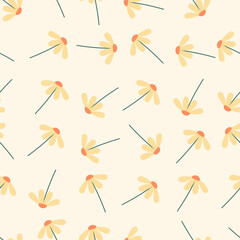 Floral seamless pattern. Suitable for backgrounds, wallpapers, fabrics, textiles, wrapping papers, printed materials, and many more.