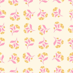 Floral seamless pattern. Suitable for backgrounds, wallpapers, fabrics, textiles, wrapping papers, printed materials, and many more.