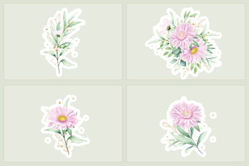 watercolor daisy floral bouquet illustration