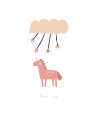 Fairy tale baby shower postcard.