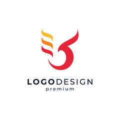 Obraz premium bird and fire for airplane or business logo design