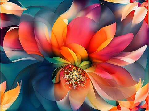 Flowers illustration. Manual composition. Watercolor elements for greeting card and textile and digital print - Illustration all over designs sameless pattern