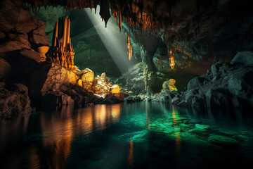 Beautiful night view of the cave.