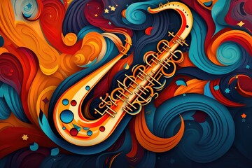 Abstract Background Celebrating Saxophone Day