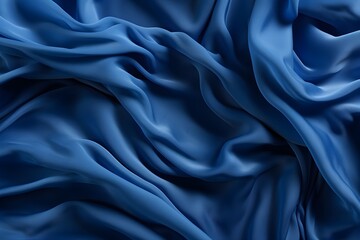 Obraz premium Blue background, crumpled fabric texture